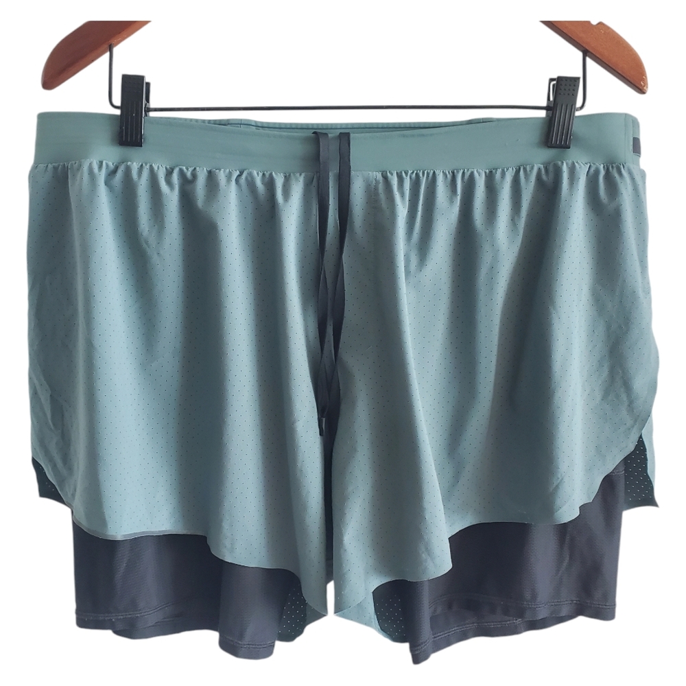 lululemon athletica Light Blue and Black Athletic Shorts